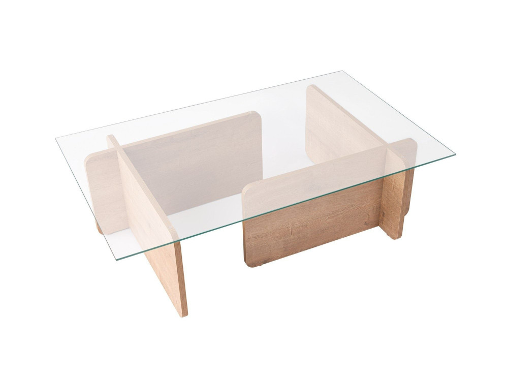Houten salontafel "Flavio" - 105 x 65 x 30 cm - Eik