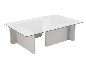 Glazen salontafel "Flavio" 105 x 65 x 30 cm - Grijs
