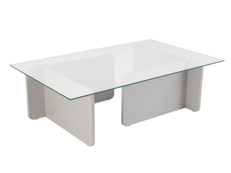 Glazen salontafel "Flavio" 105 x 65 x 30 cm - Grijs