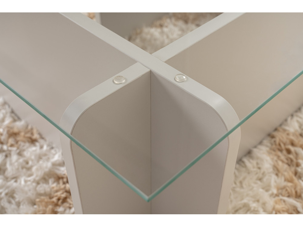 Glazen salontafel "Flavio" 105 x 65 x 30 cm - Grijs