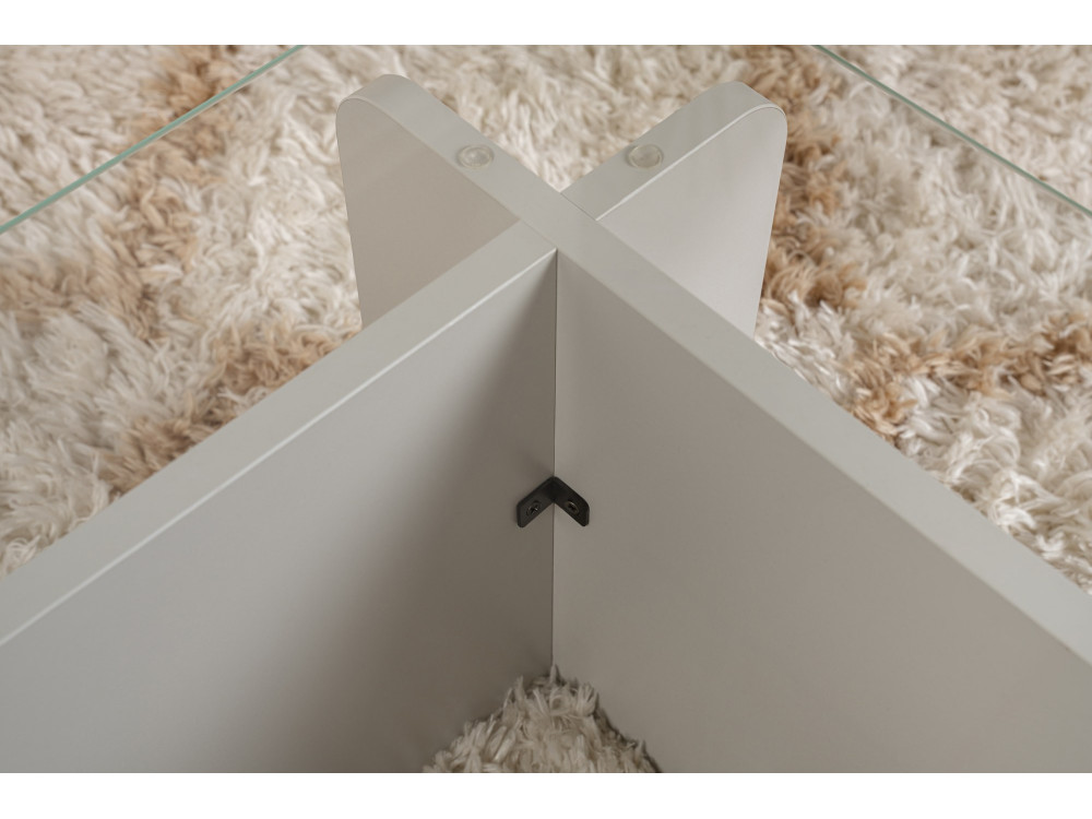 Glazen salontafel "Flavio" 105 x 65 x 30 cm - Grijs