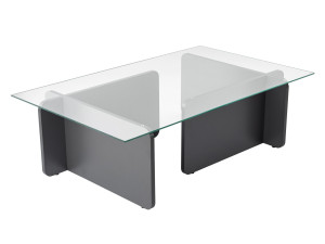 Glazen salontafel "Flavio" 105 x 65 x 30 cm - Antraciet