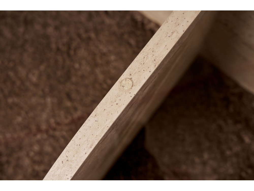 Houten salontafel "Aeris" - 75 x 75 x 35 cm - TravertinTransparant
