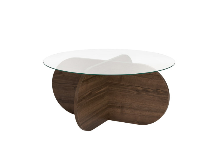 Houten salontafel "Aeris" - 75 x 75 x 35 cm - NotenTransparant