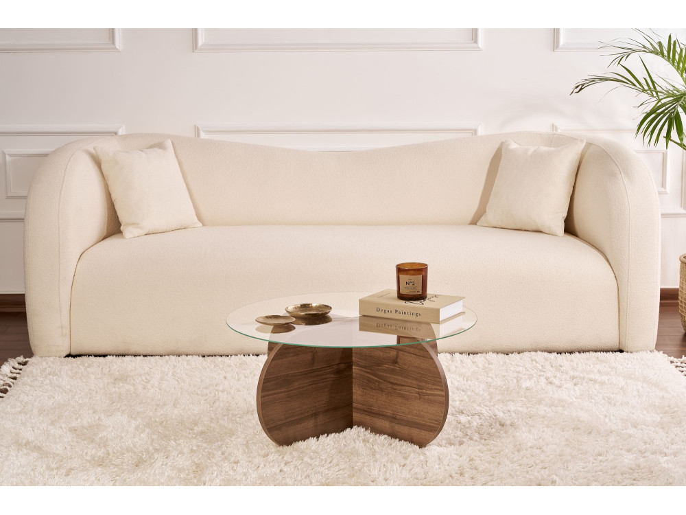 Houten salontafel "Aeris" - 75 x 75 x 35 cm - NotenTransparant