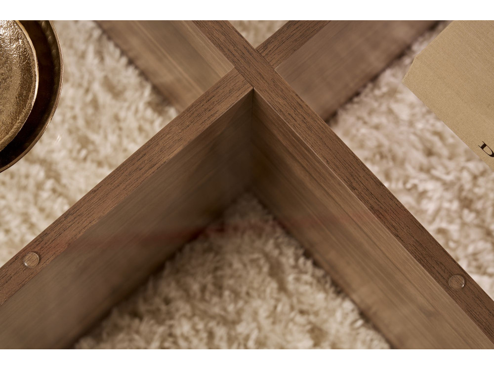 Houten salontafel "Aeris" - 75 x 75 x 35 cm - NotenTransparant