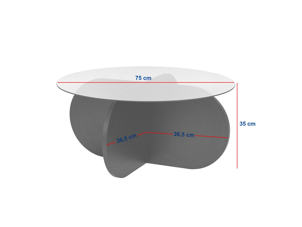 Houten salontafel "Aeris" - 75 x 75 x 35 cm - NotenTransparant