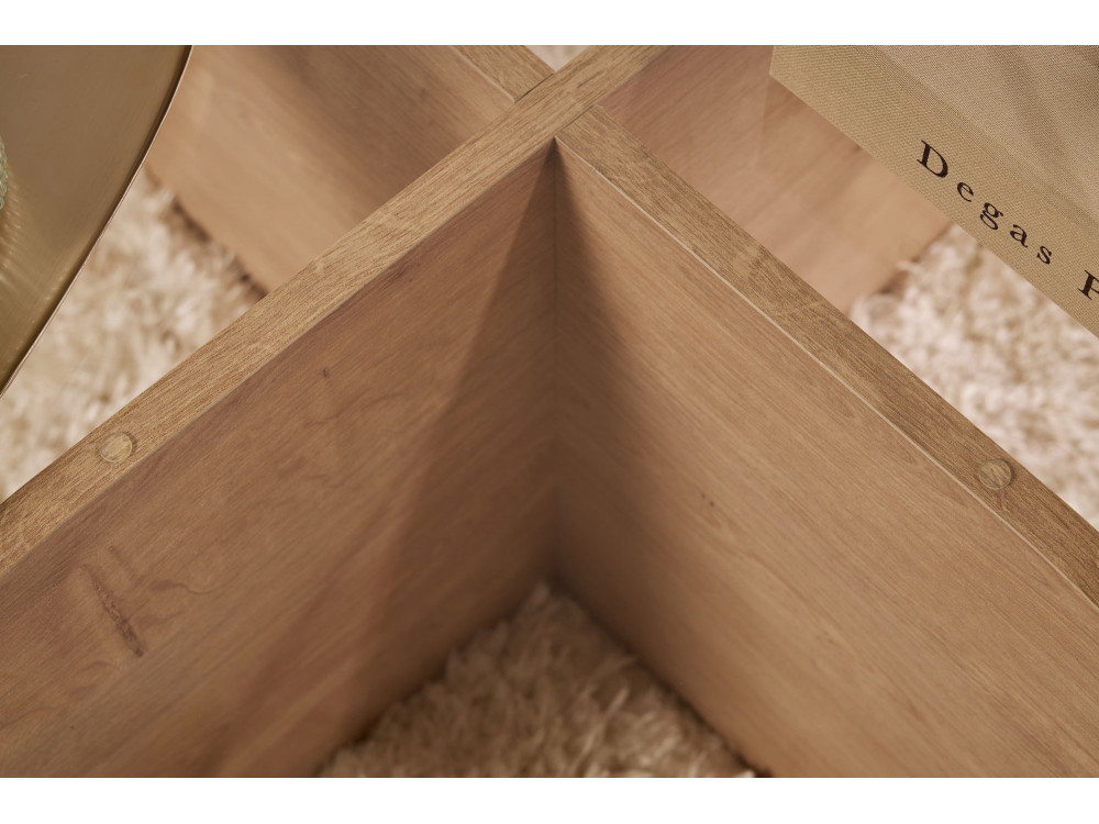 Houten salontafel "Aeris" - 75 x 75 x 35 cm - SaphirTransparant Eik