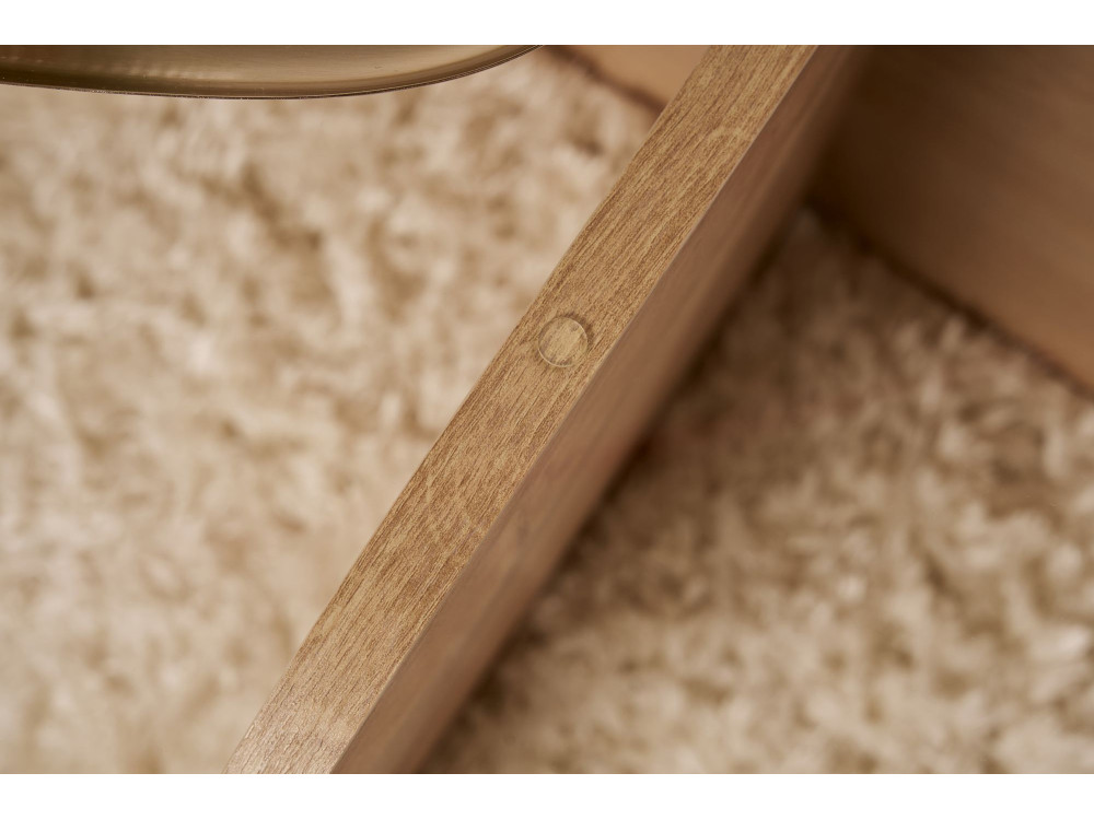 Houten salontafel "Aeris" - 75 x 75 x 35 cm - SaphirTransparant Eik