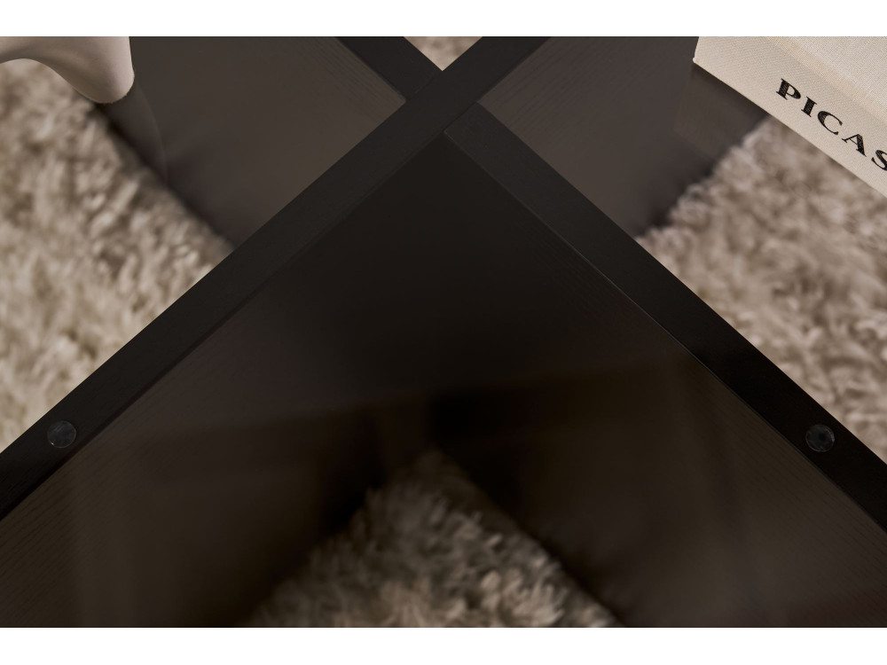 Houten salontafel "Aeris" - 75 x 75 x 35 cm - Zwart houtTransparant