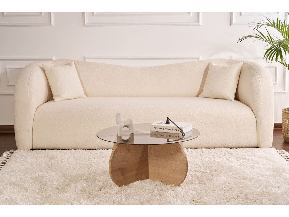 Houten salontafel "Aeris" - 75 x 75 x 35 cm - Eik SaphirFumées