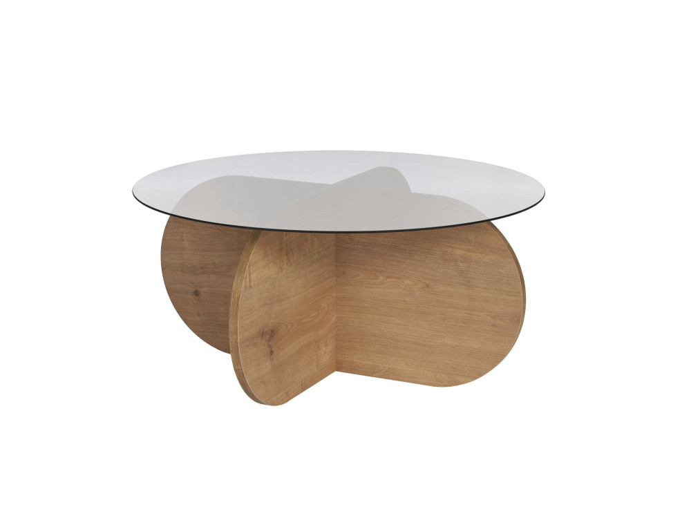 Houten salontafel "Aeris" - 75 x 75 x 35 cm - Eik SaphirFumées