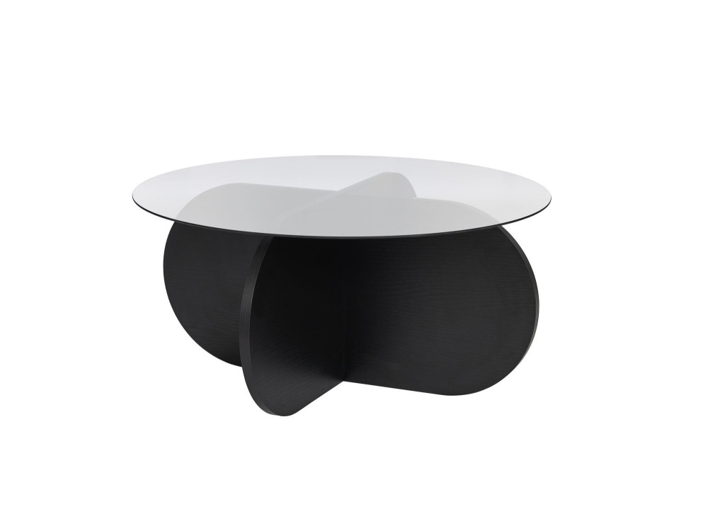 Houten salontafel "Aeris" - 75 x 75 x 35 cm - NoirFumée hout