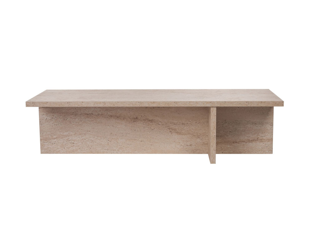 Harbor" houten salontafel - 120 x 45 x 30 cm - Travertin