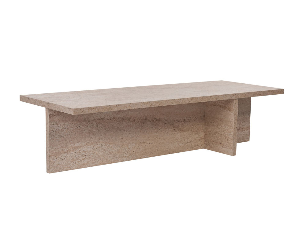 Harbor" houten salontafel - 120 x 45 x 30 cm - Travertin