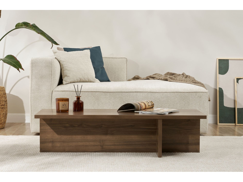 Harbor" houten salontafel - 120 x 45 x 30 cm - Notelaar