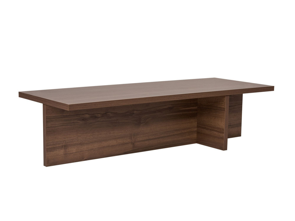 Harbor" houten salontafel - 120 x 45 x 30 cm - Notelaar