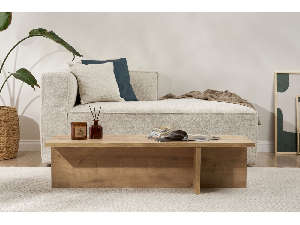 Harbor" houten salontafel - 120 x 45 x 30 cm - Saffier Eik