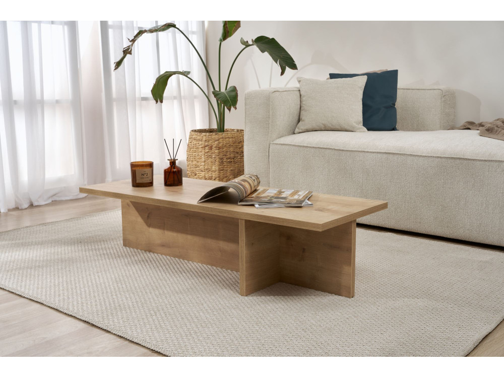 Harbor" houten salontafel - 120 x 45 x 30 cm - Saffier Eik