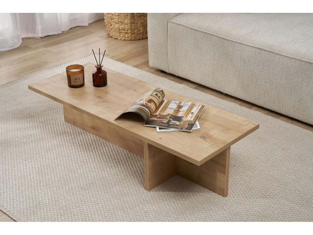 Harbor" houten salontafel - 120 x 45 x 30 cm - Saffier Eik