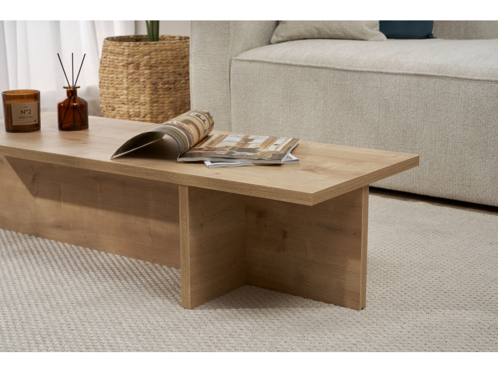 Harbor" houten salontafel - 120 x 45 x 30 cm - Saffier Eik