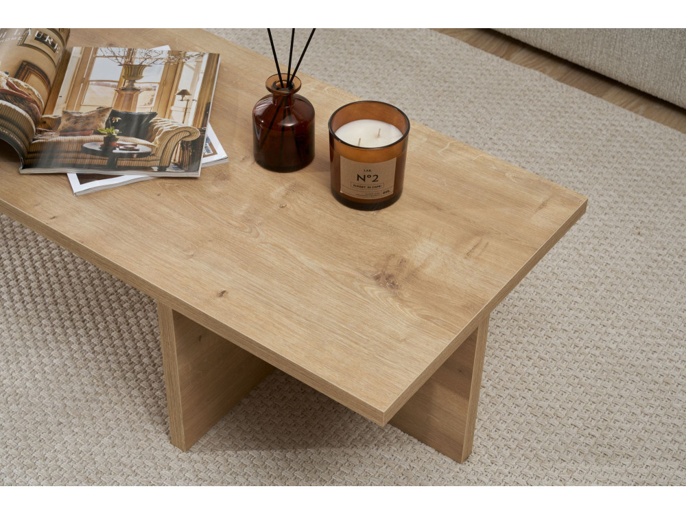 Harbor" houten salontafel - 120 x 45 x 30 cm - Saffier Eik