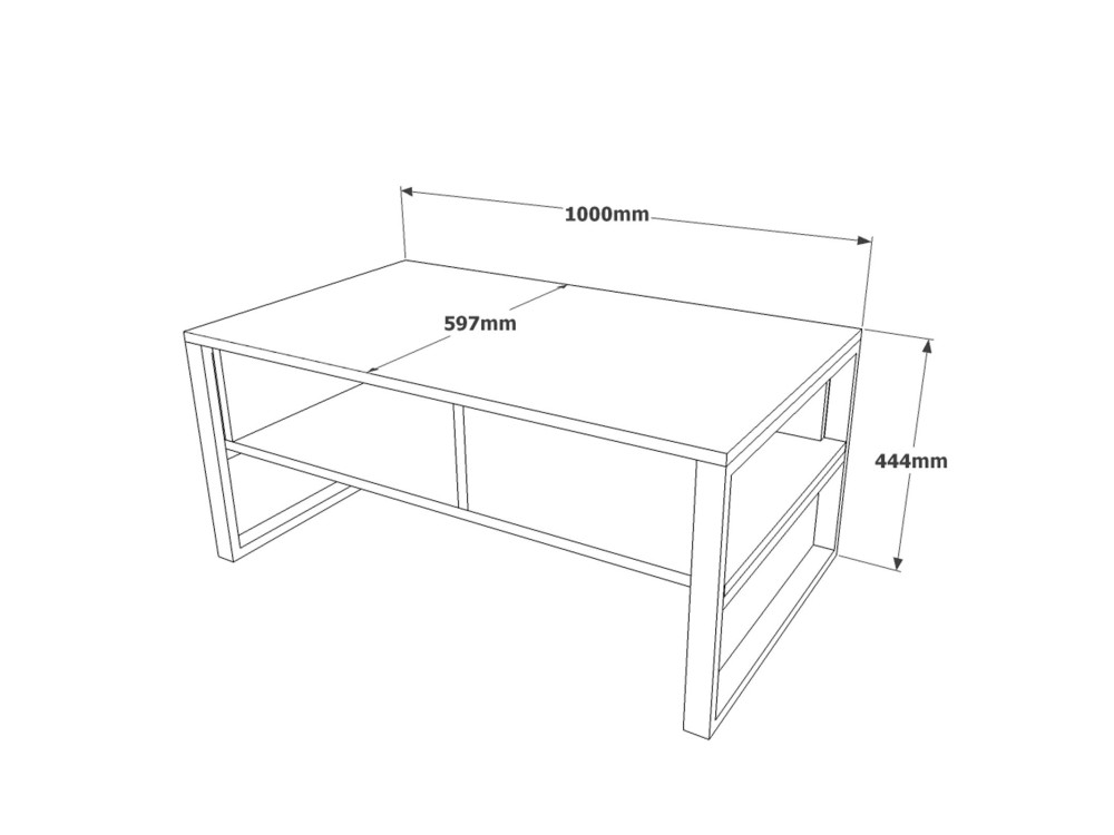 Houten salontafel ML34 - 100 x 59 x 44 cm - Atlantic Pine