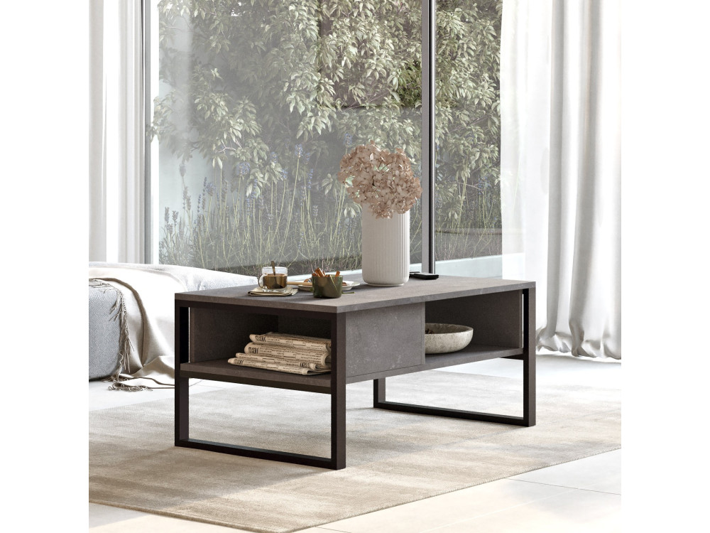 Houten salontafel ML34 - 100 x 59 x 44 cm - Zilver