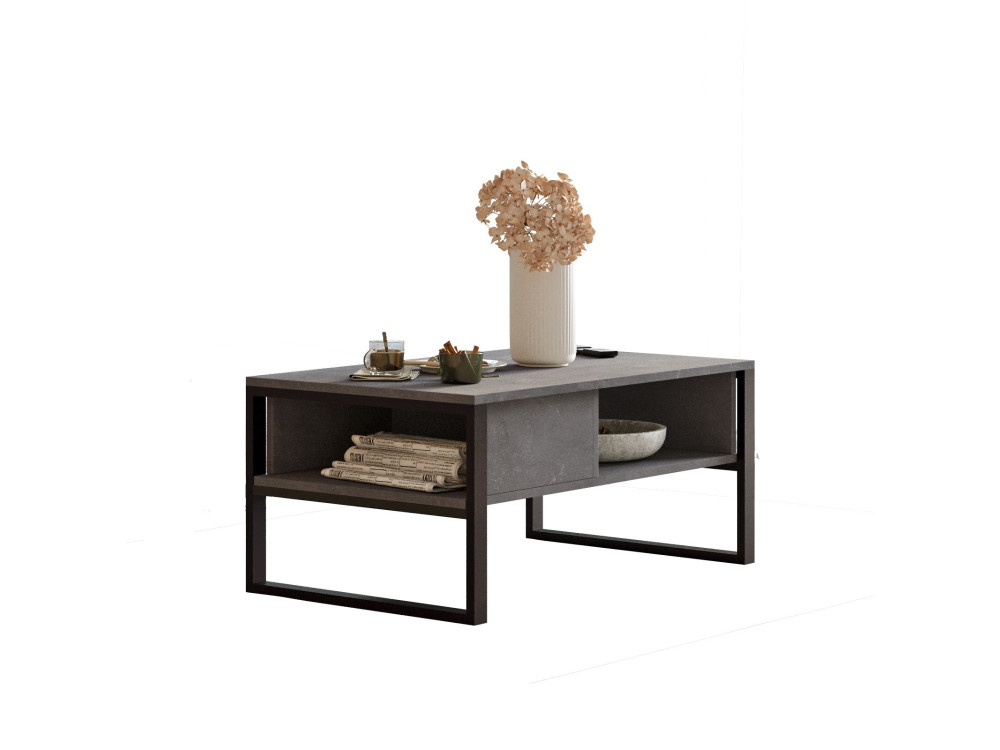 Houten salontafel ML34 - 100 x 59 x 44 cm - Zilver