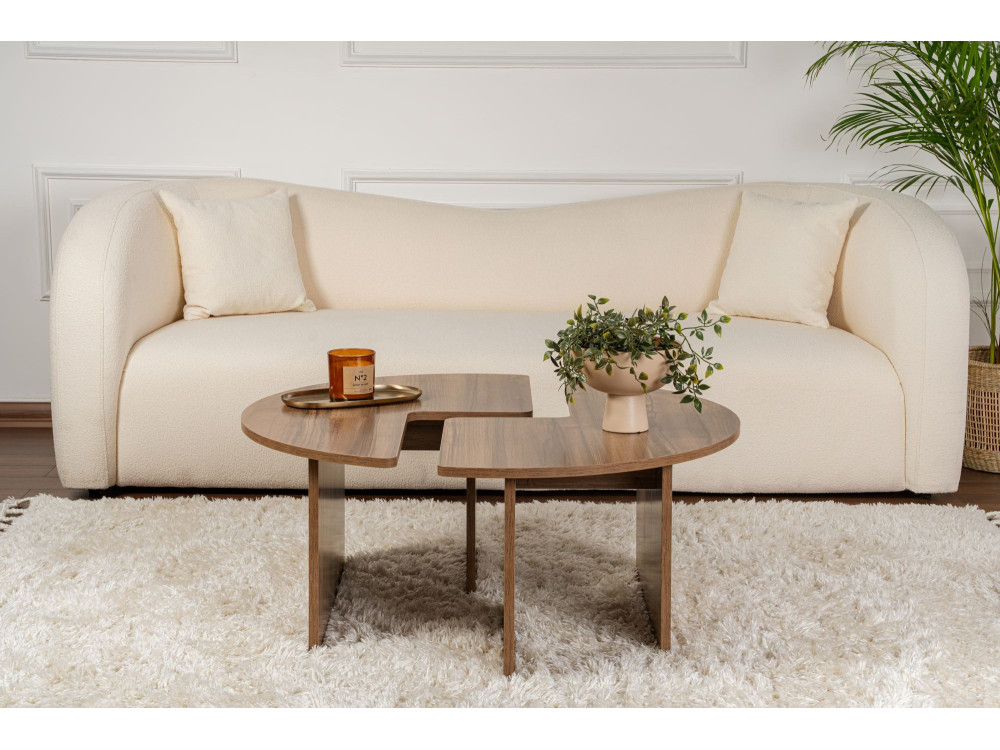 Houten salontafel "Moira" - 90 x 90 x 41 cm - Notelaar