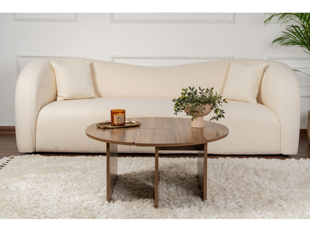 Houten salontafel "Moira" - 90 x 90 x 41 cm - Notelaar