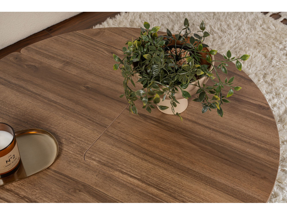 Houten salontafel "Moira" - 90 x 90 x 41 cm - Notelaar