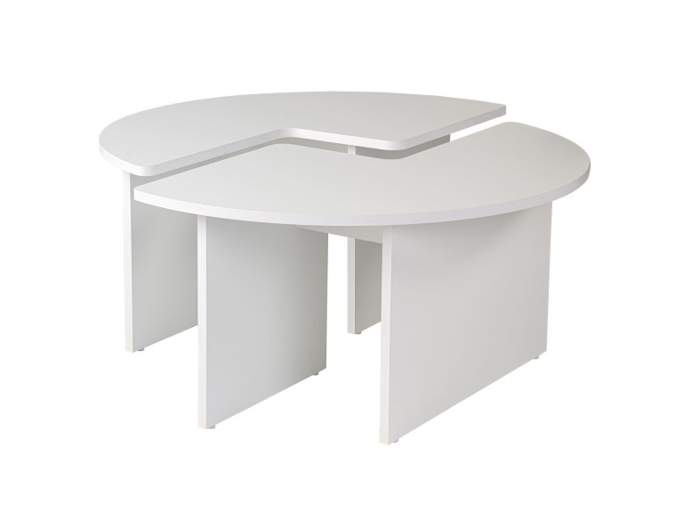 Houten salontafel "Moira" 90 x 90 x 41 cm - Natuurwit