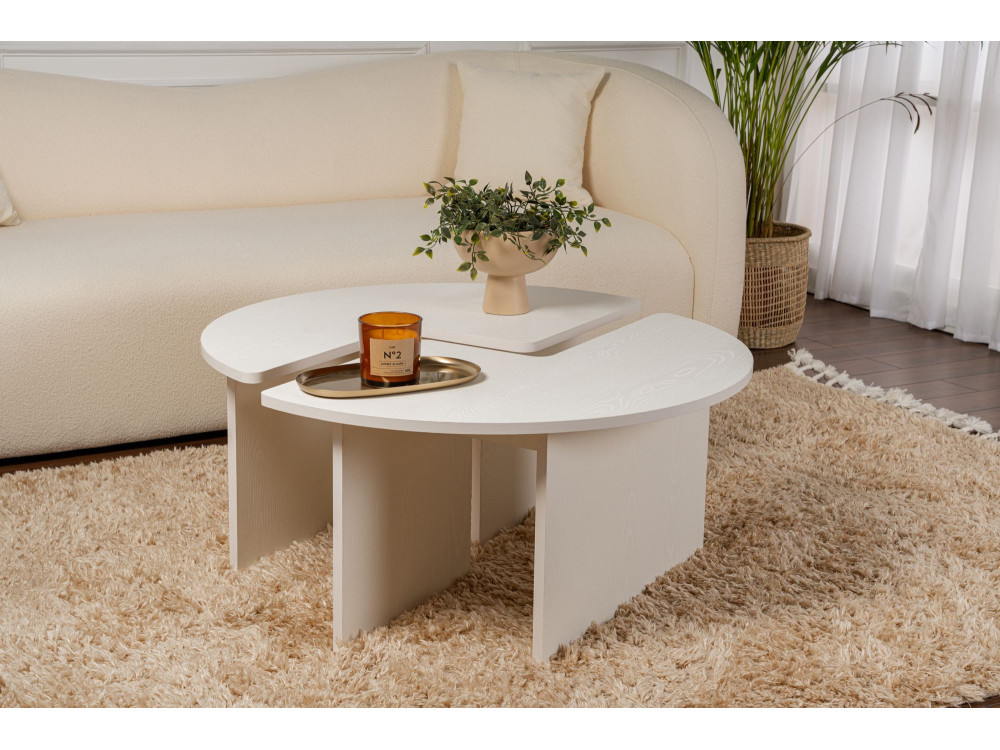 Houten salontafel "Moira" 90 x 90 x 41 cm - Hout wit