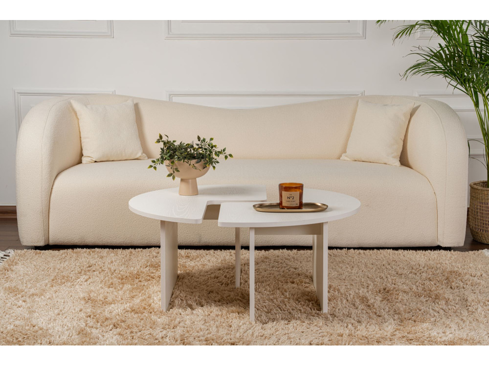 Houten salontafel "Moira" 90 x 90 x 41 cm - Hout wit