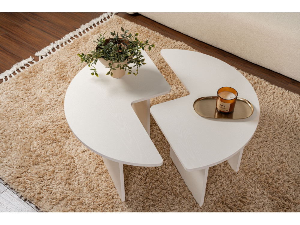 Houten salontafel "Moira" 90 x 90 x 41 cm - Hout wit