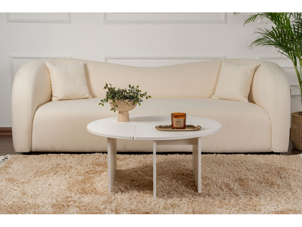 Houten salontafel "Moira" 90 x 90 x 41 cm - Hout wit