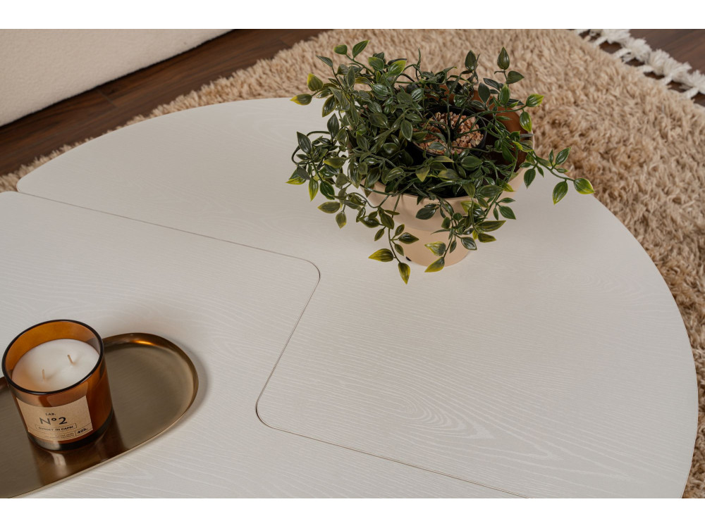 Houten salontafel "Moira" 90 x 90 x 41 cm - Hout wit