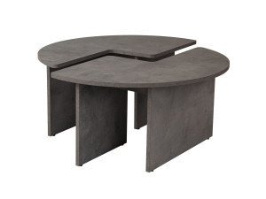 Houten salontafel "Moira" 90 x 90 x 41 cm - Beton grijs