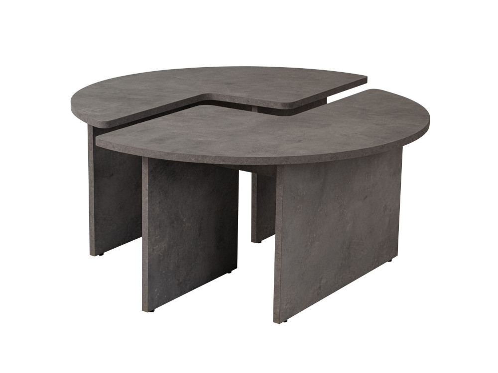 Houten salontafel "Moira" 90 x 90 x 41 cm - Beton grijs