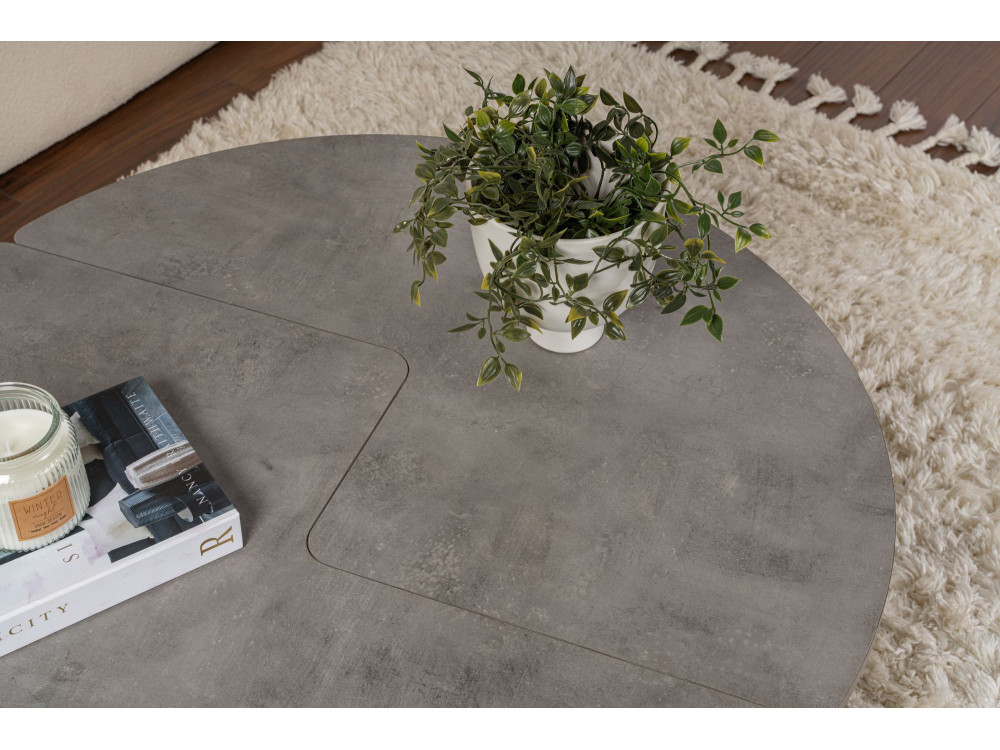 Houten salontafel "Moira" 90 x 90 x 41 cm - Beton grijs