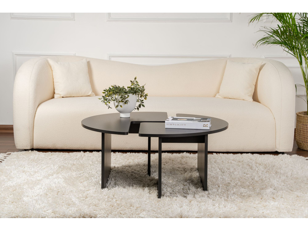 Houten salontafel "Moira" 90 x 90 x 41 cm - Zwart hout