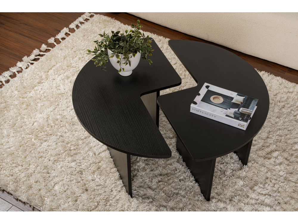 Houten salontafel "Moira" 90 x 90 x 41 cm - Zwart hout