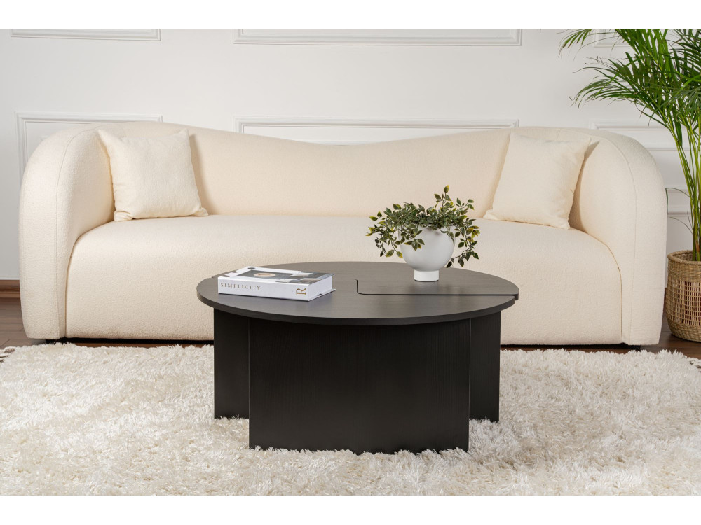 Houten salontafel "Moira" 90 x 90 x 41 cm - Zwart hout