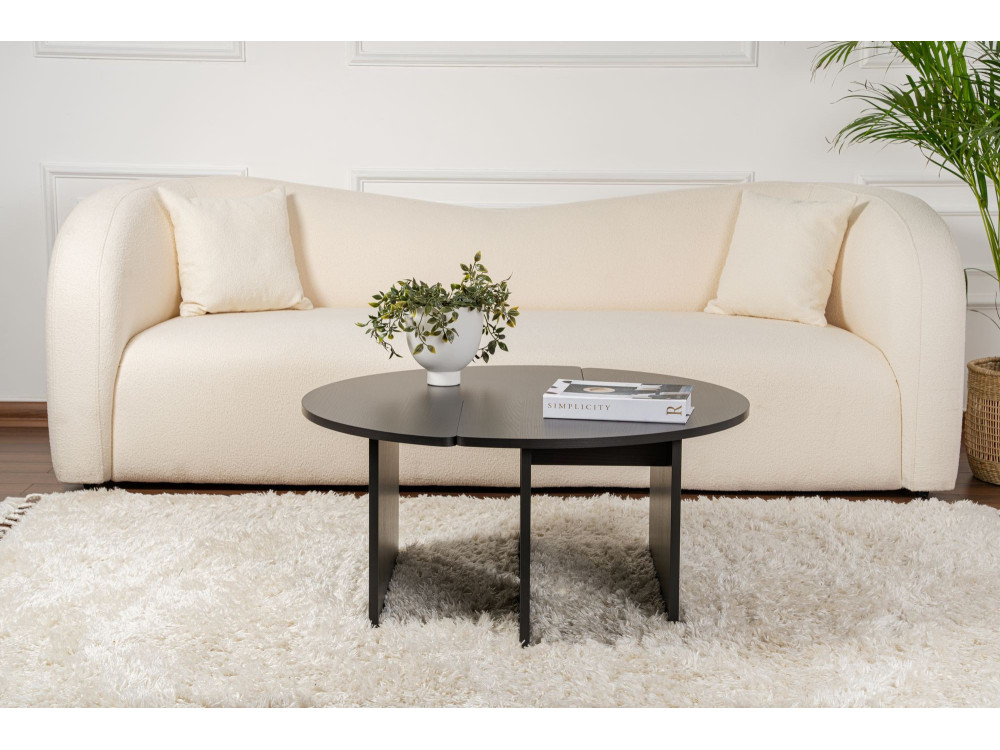 Houten salontafel "Moira" 90 x 90 x 41 cm - Zwart hout