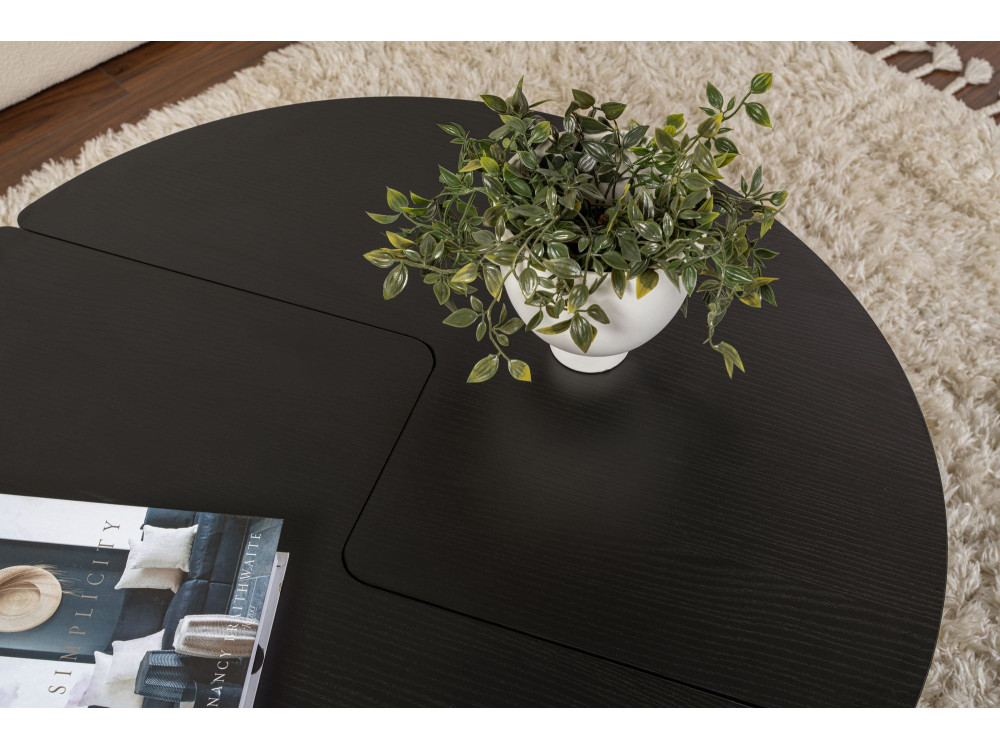 Houten salontafel "Moira" 90 x 90 x 41 cm - Zwart hout
