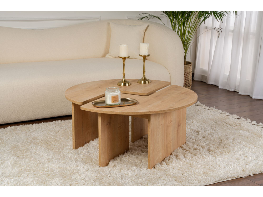 Houten salontafel "Moira" 90 x 90 x 41 cm - Eik