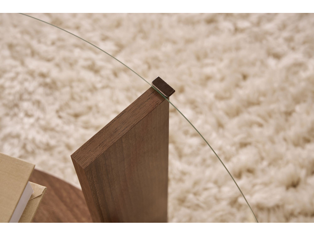 Houten salontafel "Clara" - 75 x 75 x 40 cm - NotenTransparant