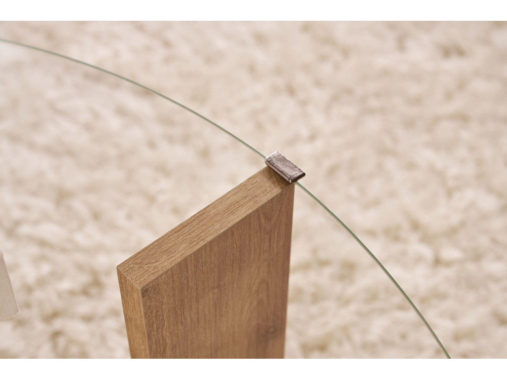 Houten salontafel "Clara" - 75 x 75 x 40 cm - SaphirTransparant Eik
