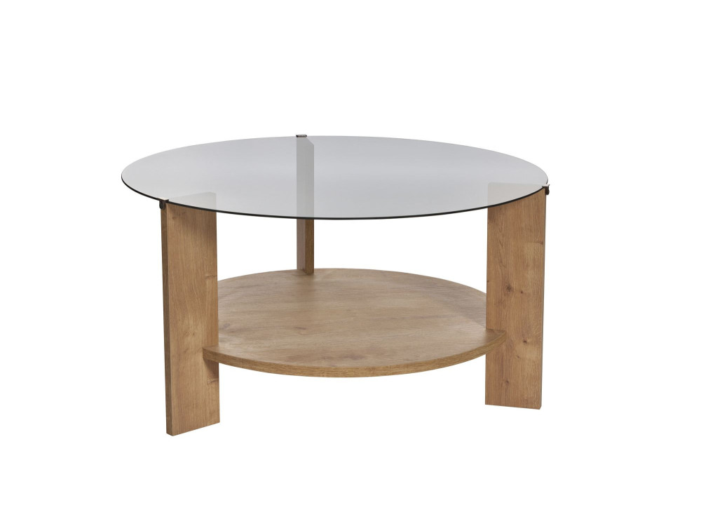Houten salontafel "Clara" - 75 x 75 x 40 cm - Eik SaphirFumées